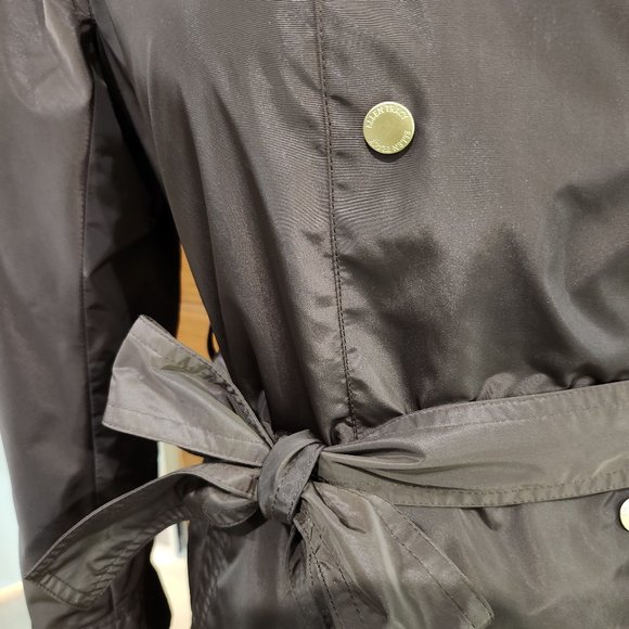 Ellen Tracy Outerwear Techno Double-Breasted Rain Trench Coat With Belt Petite - Picture 9 of 11